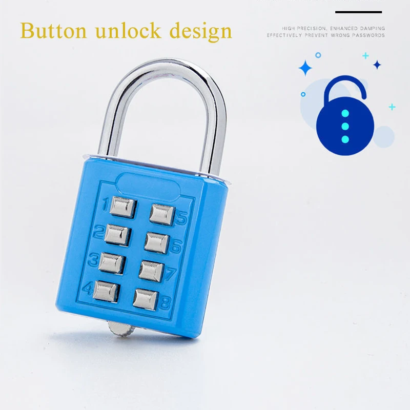 10-bit Button Outdoor Waterproof Password Padlock Door Lock Anti-pry Cabinet Lock Dormitory Door Password Padlock