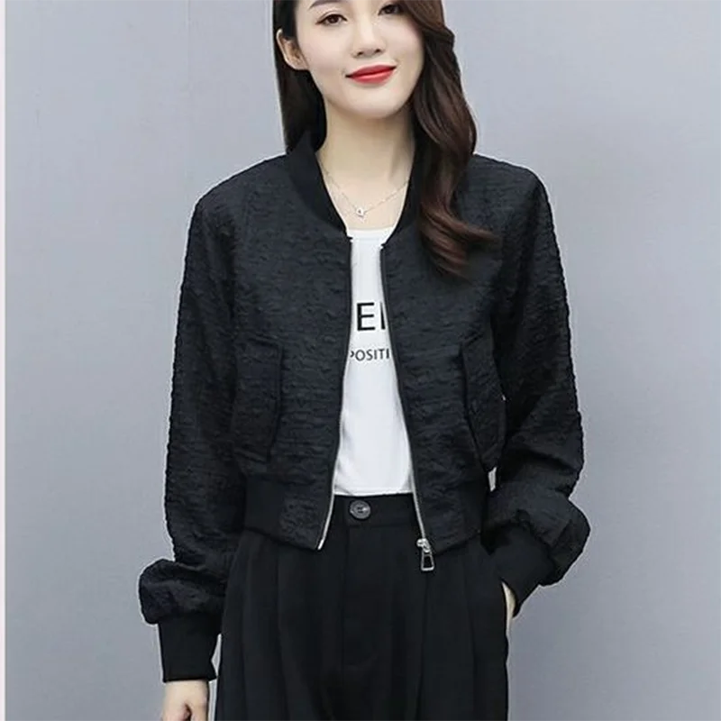 

Women's Fashion Jacket Spring Fall 2025 New Korean Coat Ladies Solid Wild Outwear Baseball Uniform Outerwear Streetwear Clothing