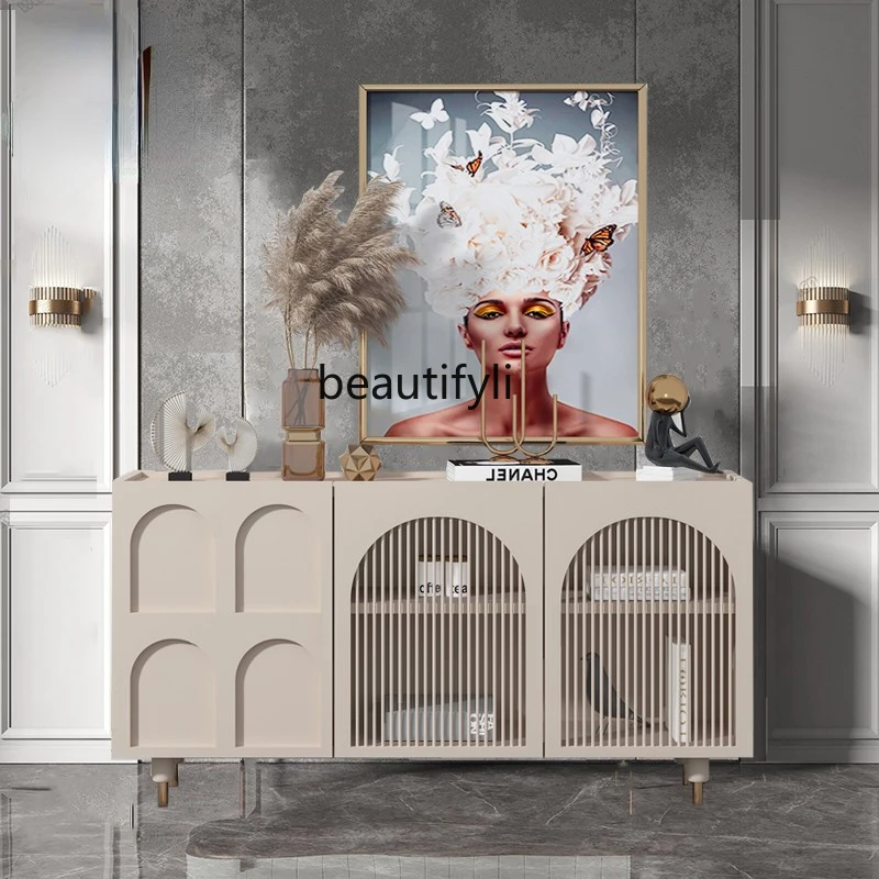 

HJ Sideboard Modern Minimalist Arch Entrance Cabinet Display Cabinet Curio Cabinet