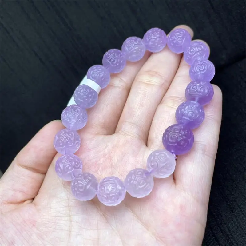 

10MM Natural Lavender Amethyst Mosaic Bead Bracelet Charms Handmade Fortune Energy Bangle Mineral Woman Amulet Jewelry Gift 1PCS