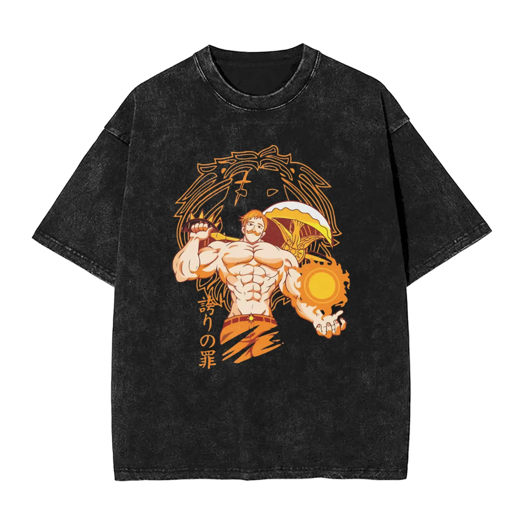 Men's Anime Escanor Stronger Man T Shirts  Clothing Summer Classic Short-Sleeved T Shirt O Neck Harajuku Printed Tshirt Hot Sale