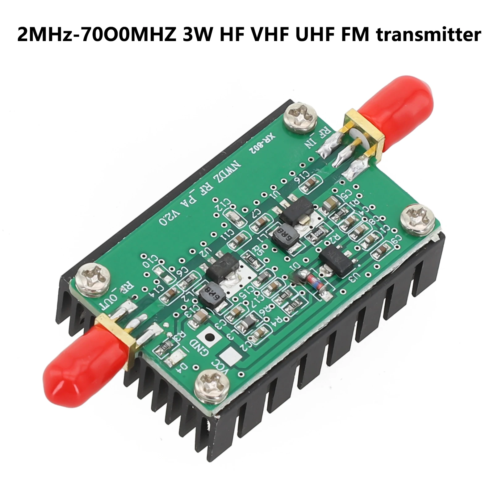 

2MHZ-700MHZ 3W HF VHF UHF FM Transmitter RF Power Amp Lifier For Ham Radio Cable Antenna Analyzers Test Measurement Industrial