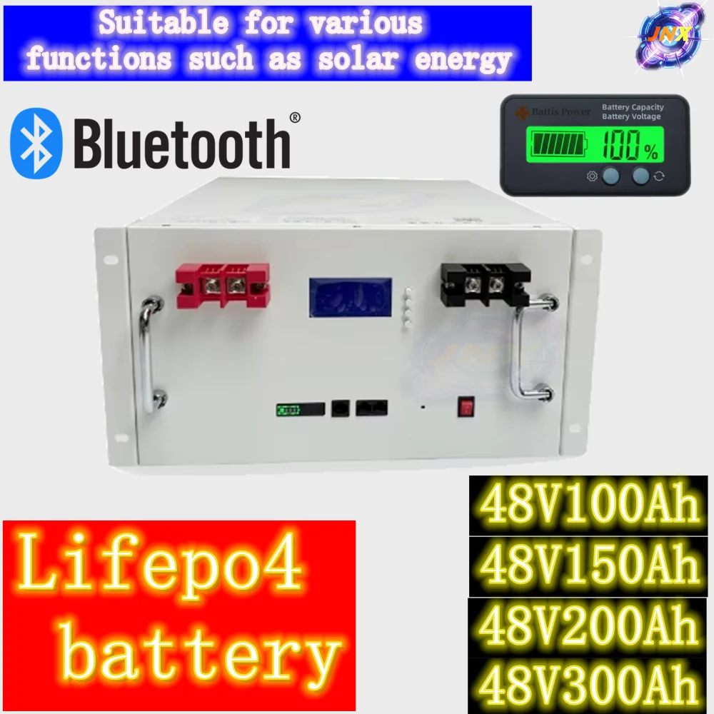 

48V 300Ah 100AH 150Ah 200Ah lifepo4 lithium batterry bluetooth wall mounted with charger for solar system inverter