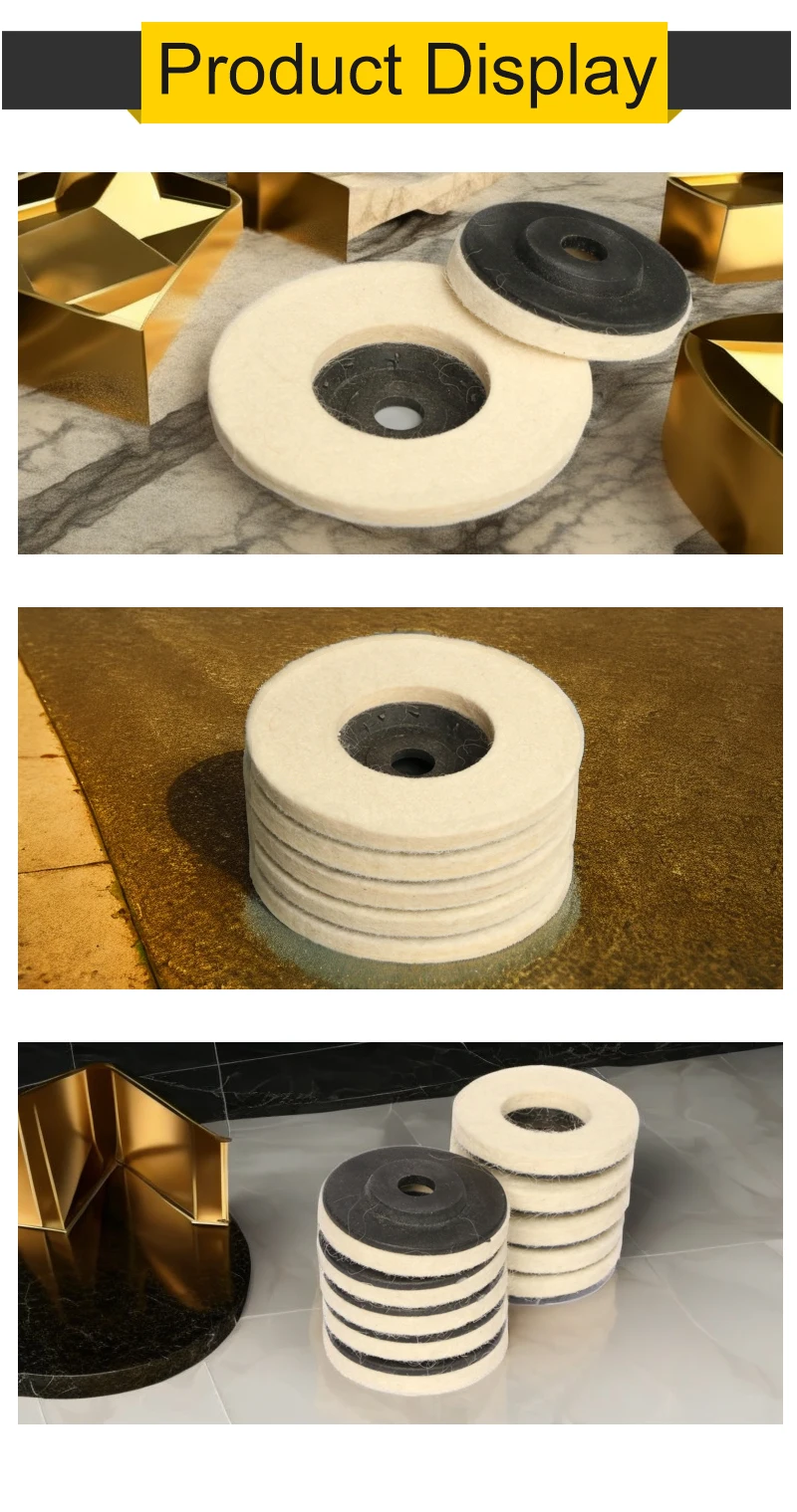 50mm/75mm/100mm Woll poliers cheibe Poliers ch eiben Winkels chleif scheibe Filz poliers cheibe für Metall marmor Glaskeramik – Detail 6