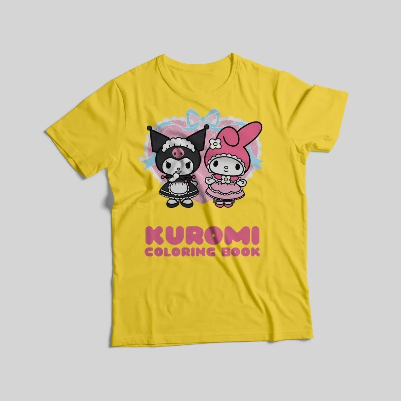 Camisetas estampadas da série Sanrio, 100% algodão, disponíveis em 8 cores, estilo básico mais vendido Mamãe e Me / roupas femininas