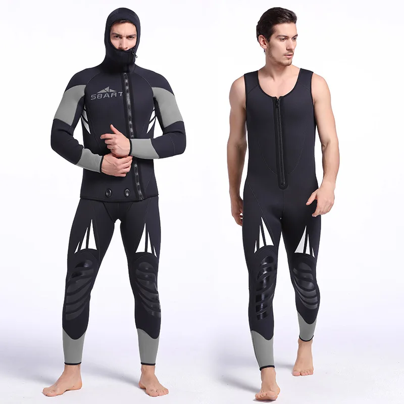 

Sbart 5mm Thickened One-Piece Surfing Diving Fishing Hunting Suit Split Zipper Men'S Warm Deep Diving Winter Swimsuit