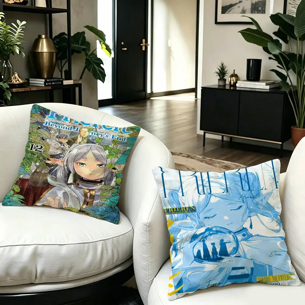 1PC F-Frieren B-Beyond Journey's End Cushion Cover Car Throw Pillow Case For Sofa Car Christmas Gift 40x40cm 45x45cm