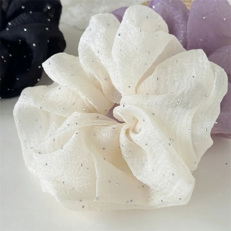 15cm nadruk ze strasem jednolity kolor miękka siateczka damska gumka do włosów moda dziewczyna elastyczne gumki do włosów gumki do włosów akcesoria do kucyka