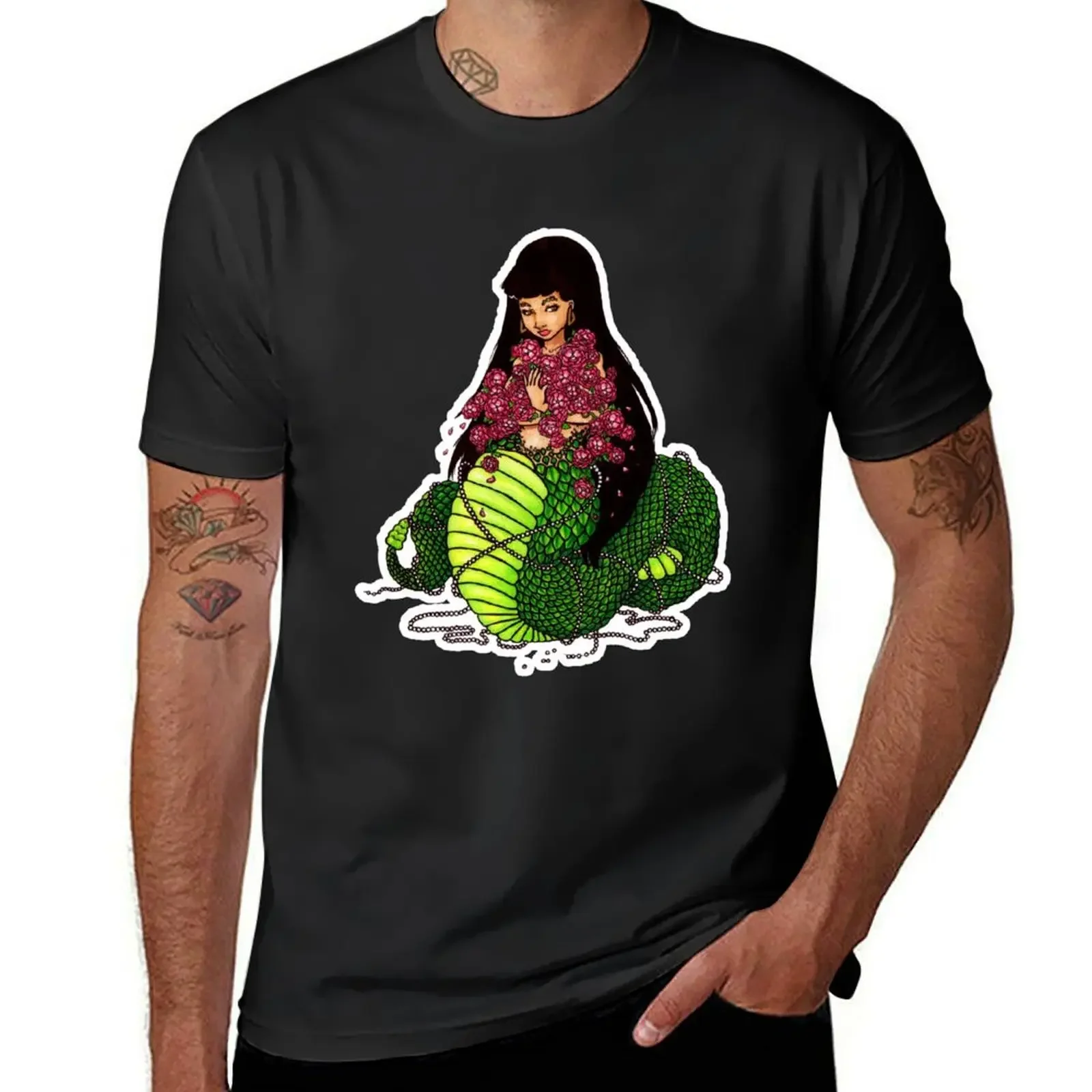 

Snake Goddess Naga T-Shirt blacks oversized men t shirts high quality