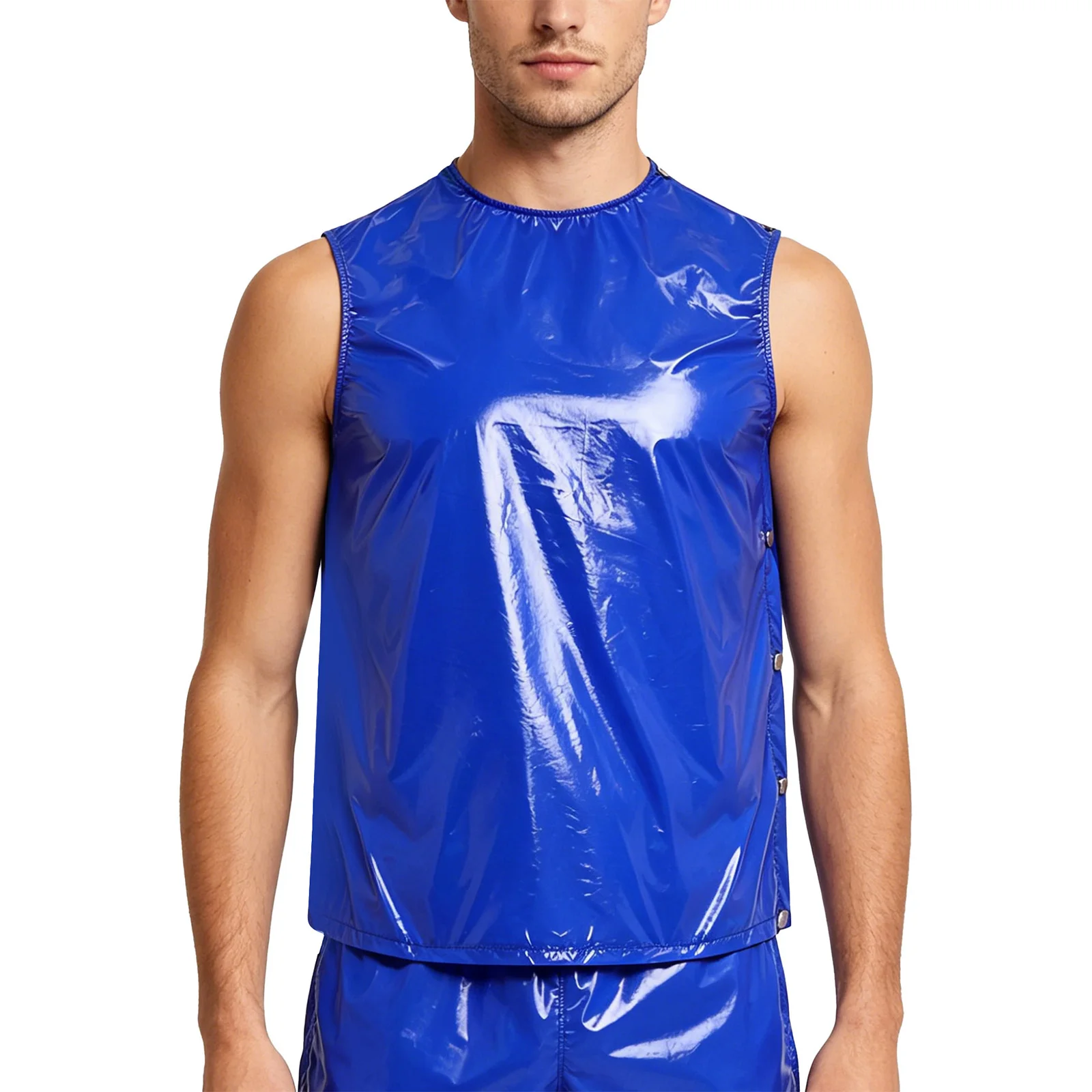 Men Waterproof Swim Tank Tops Bathing Suit Beachwear Tear-away Button Zipper Vest Adaptive Clothing Cycling Gym Sportswear