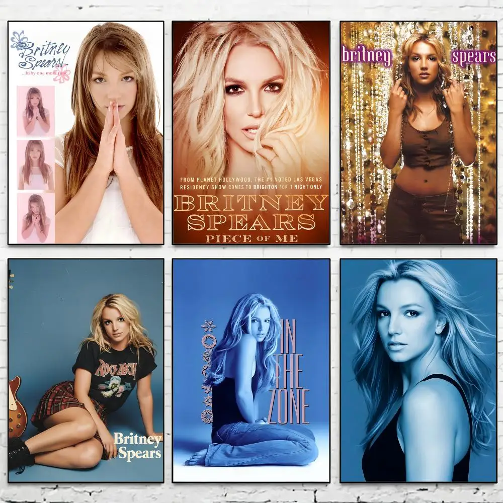 cantante B-Britney Spears S Poster Waterproof HD Modern Peel And Stick Wall Decor Living Room Dorm Garage