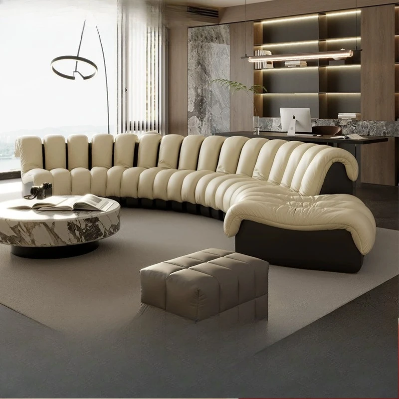 Medieval, special-shaped sofa large flat floor living room sales department shopping mall fabric curved module combination sofa