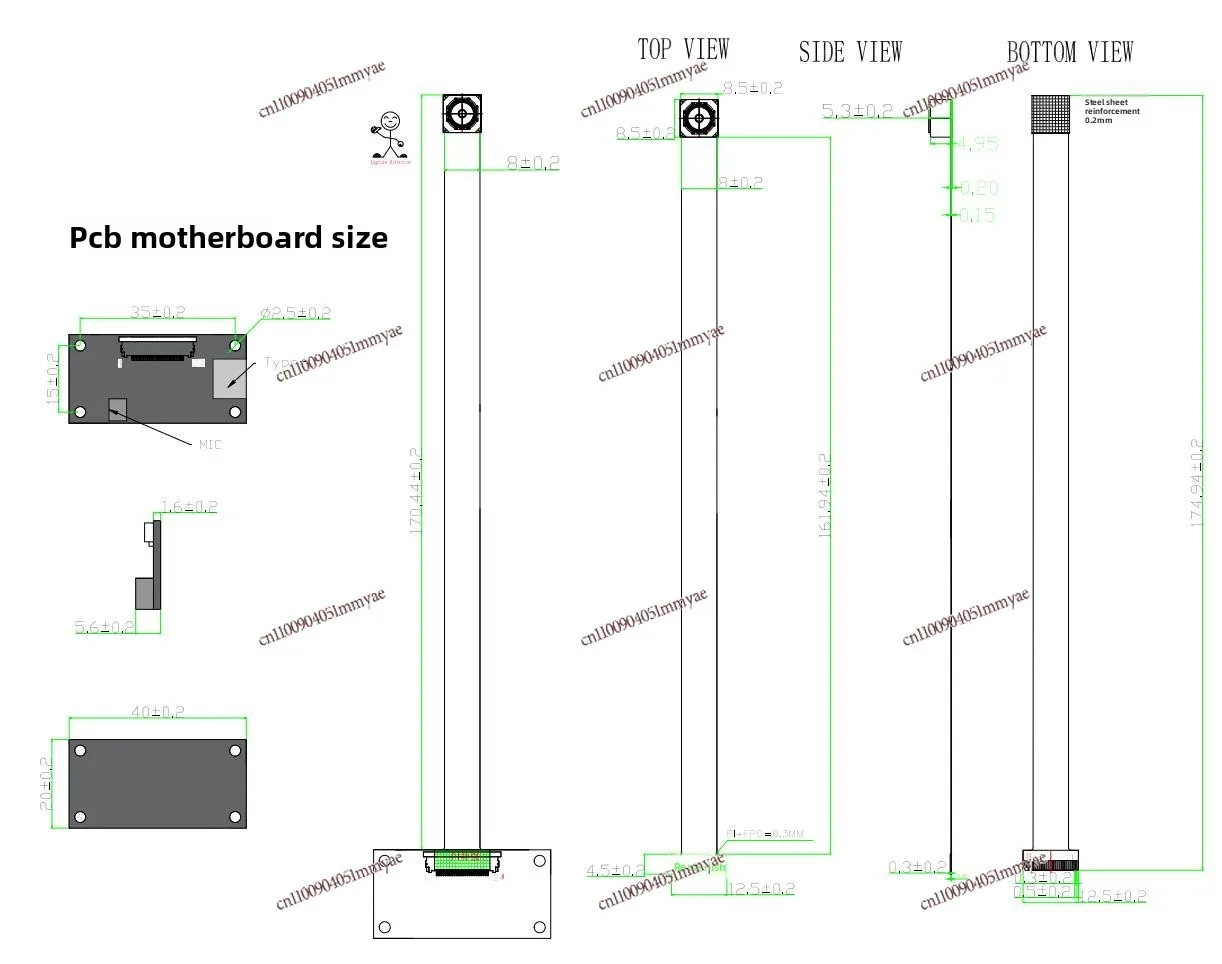 12 Million Camera Module Usb4k High Definition FPC Short Cable Imx258 Module Free Drive Typec Interface