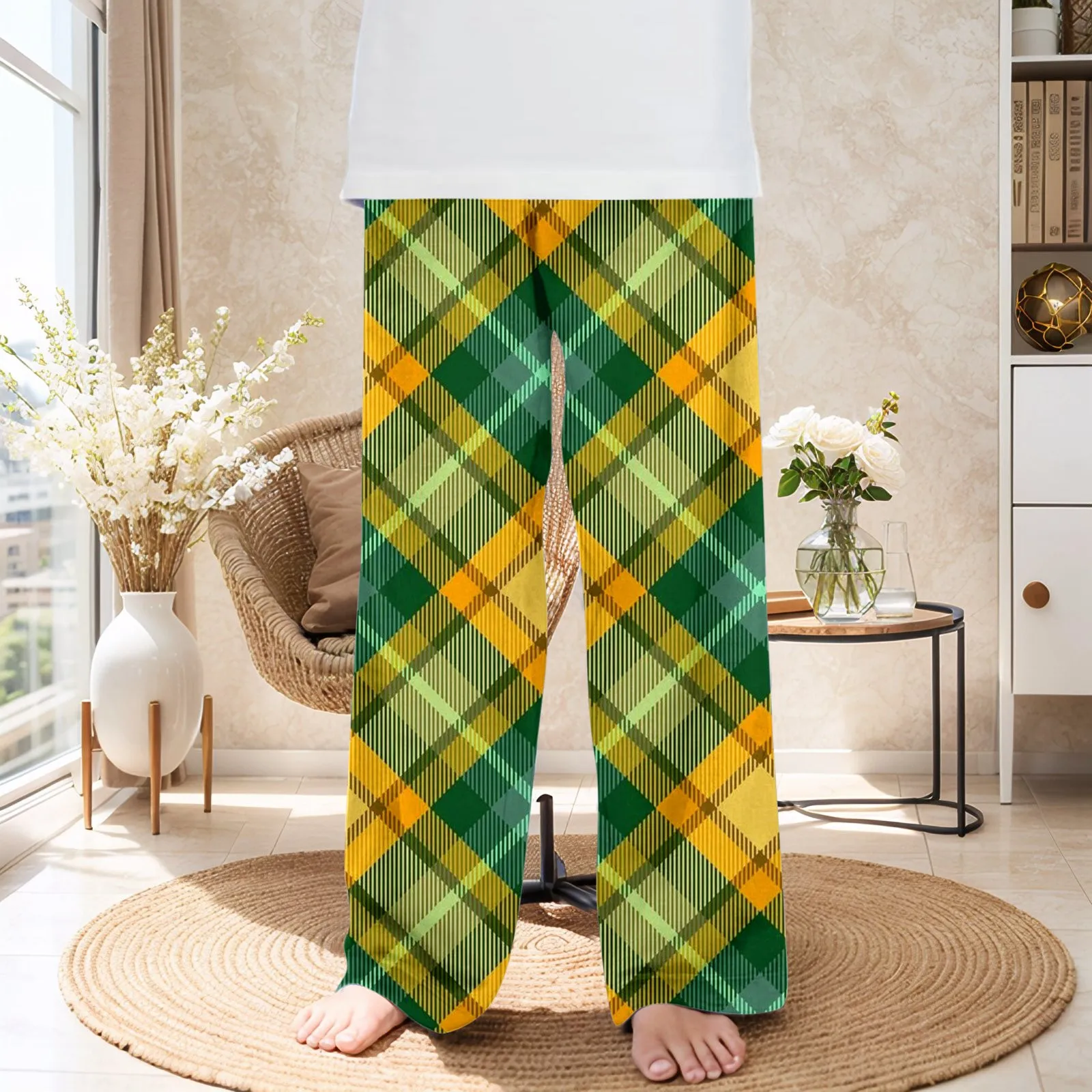 Pajama Pants Kids Flannel Cotton Autumn Winter Brushed Plaid Long Trousers Warm Homewear Pants Boy Girl Sleepwear Pyjama Homme