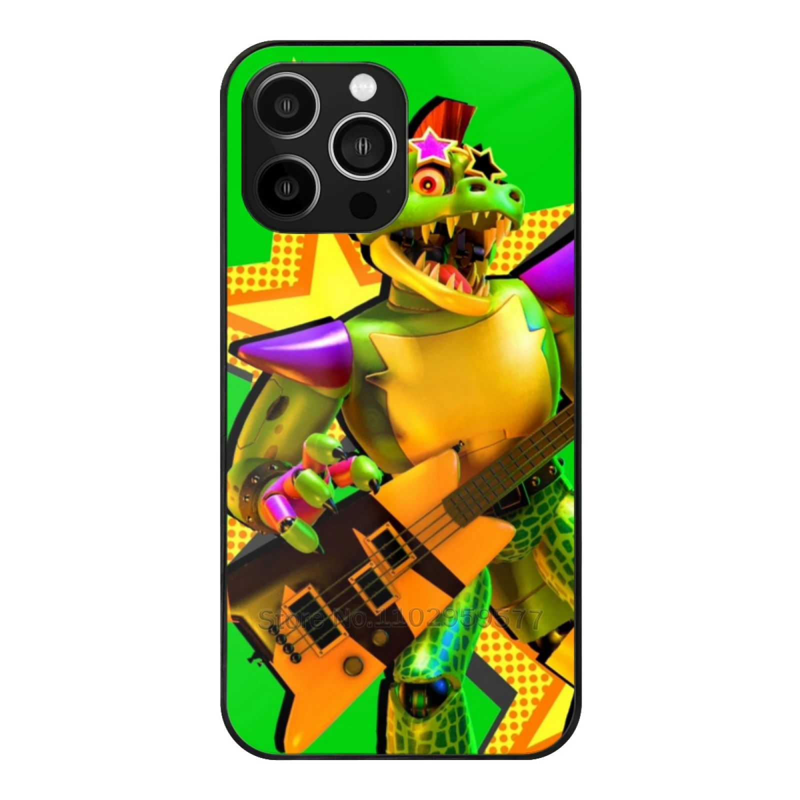 Security Breach-Montgomery Gator Glass Phone Case For Iphone 15 14 11 12 13 Pro Xr X 7 8 Xs Max 6S 5S Plus Cover Fnaf Fnaf