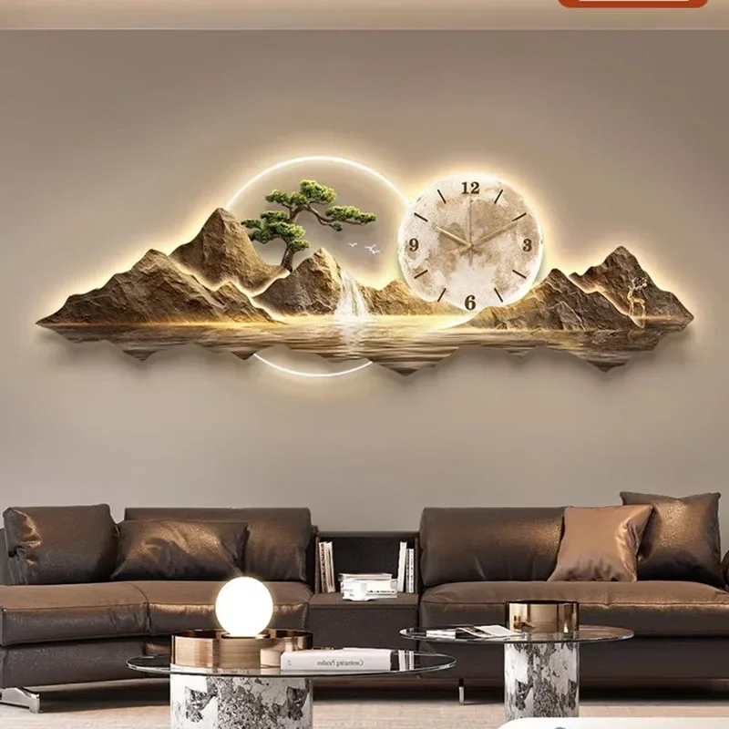 Living Room Wall Clocks Art Mural Luxury Large Aesthetic Modern Wall Watch Creative Large Silent Reloj De Pared Home Decoration