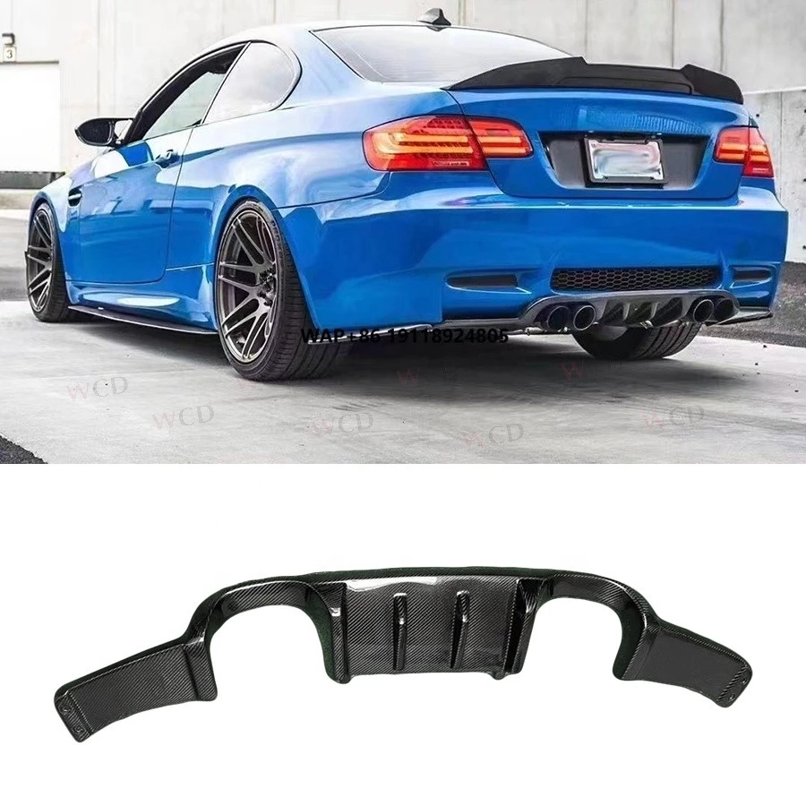 

HM Style Carbon Fiber Rear Bumper Diffuser for 3 Series E92 E93 M3 2006-2013 Car Parts Exhaust Rear Lip Spoiler Splitter