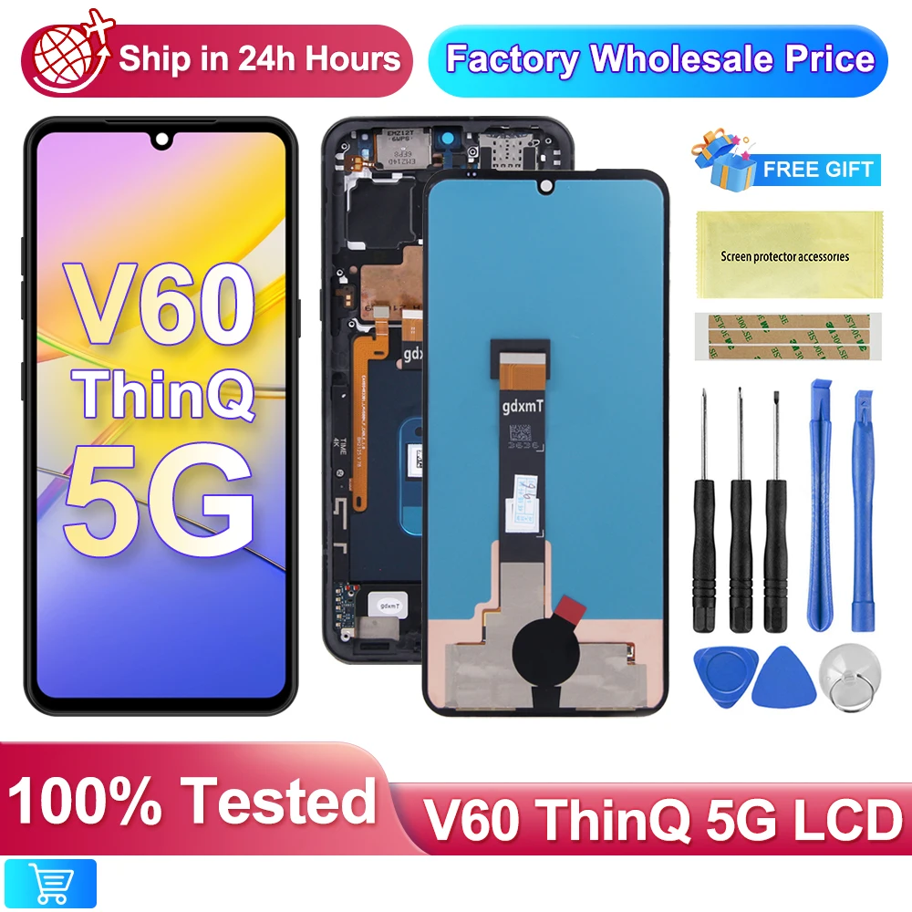 AMOLED For LG V60 LCD Display Touch Screen Digitizer Assembly For LG V60 ThinQ 5G LM-V600 LCD Display Replacement Parts