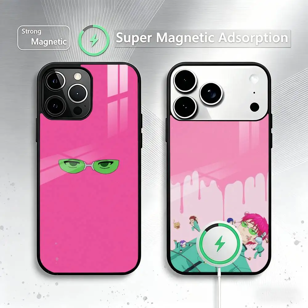 

Cute Boy Saiki K-Kusuo Phone Case For iPhone17,16,15,14,13,12,11 Plus,Pro Allows magnetic wireless charging