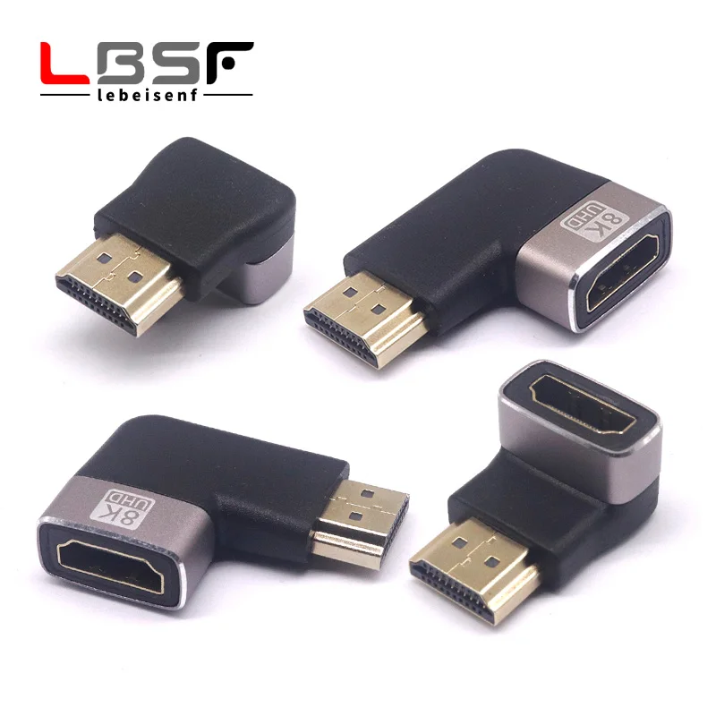1/2pcs 8K 60HZ ultra high definition adapter HDMI2.1 male to female extension HDMI8K elbow 90 degree 270 degree adapter