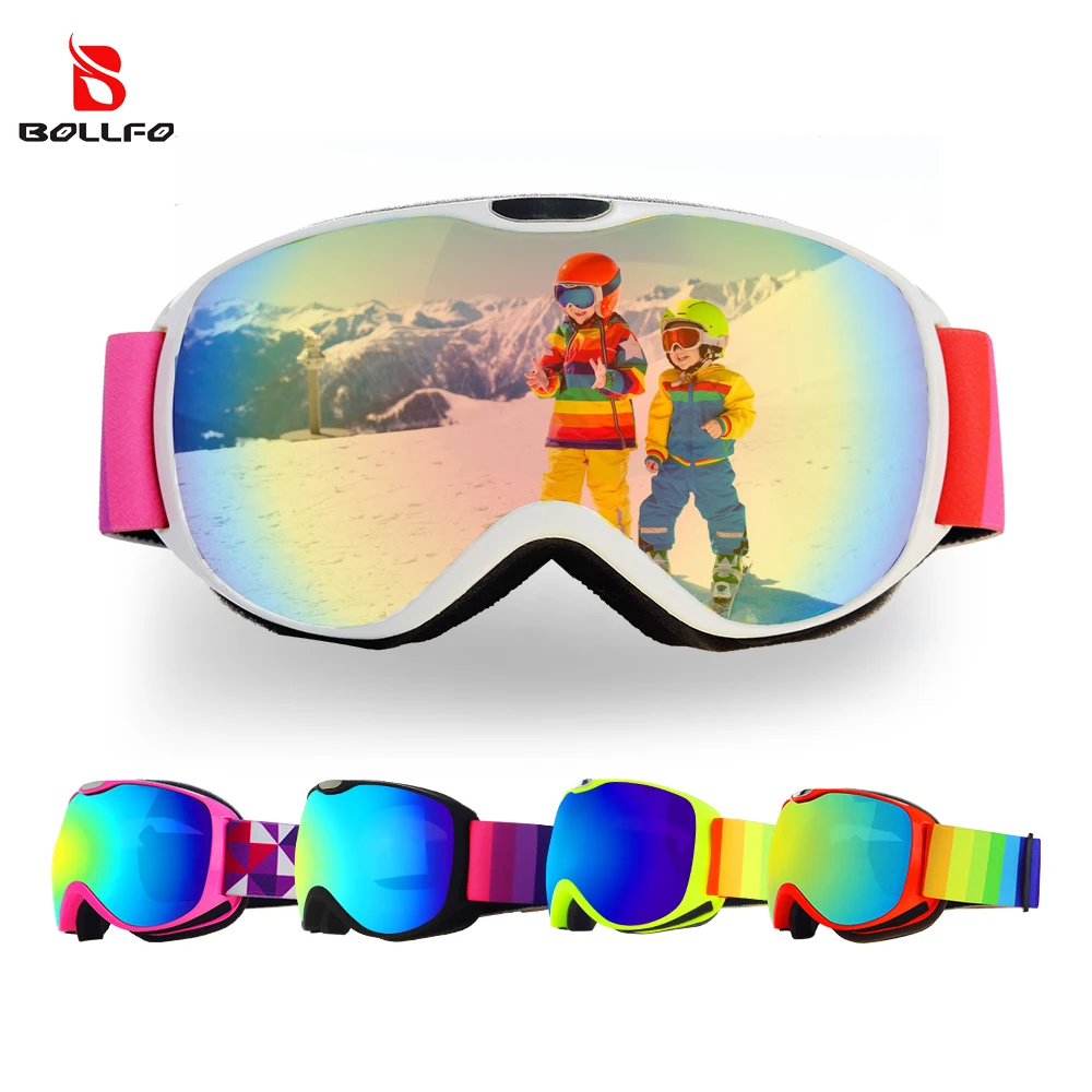 Kids Ski Goggles for Age 4-14 Anti-fog Double Layer UV400 Snow Eyewear Outdoor Sports Winter Snowboard Children Skiing Glasses