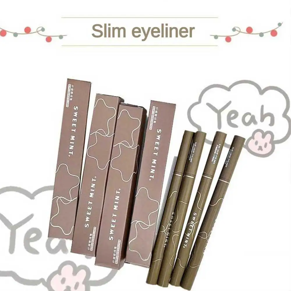 Eyeliner Pen Waterproof Sweat Proof Fast Drying Fine Pen Head Long-lasting Non Smudging Liquid Silkworm Laying Pen Beauty Tool