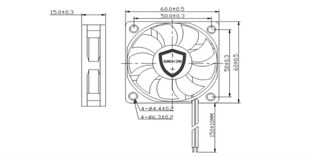 NEW 6015 60x60x15mm Graphics Card cooling fan  Oil Bearing  5V 12V 24V 0.22A 4200RPM  cooling fan with 2pin