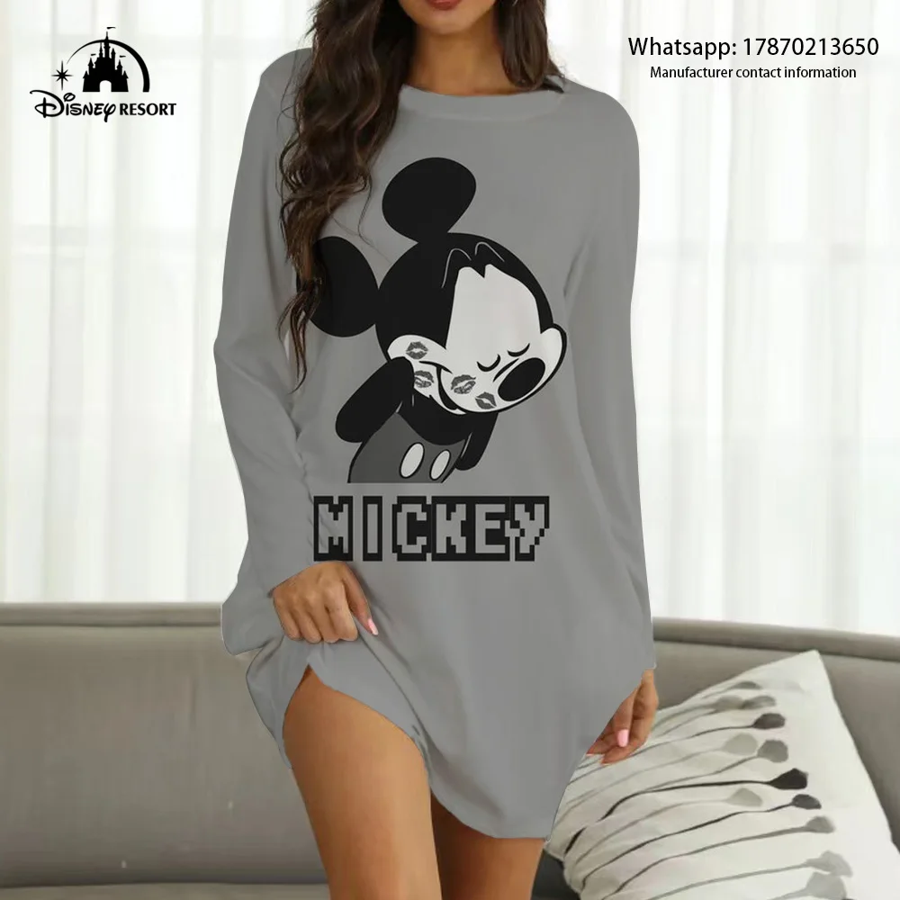 

Mickey and Minnie Cartoon Print Fashion Casual Sexy Party Ladies Loungewear 2022 Fall New Disney Brand Boho Y2K