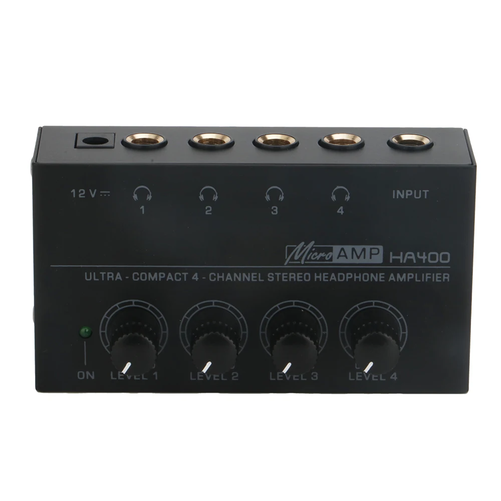 HA400 4 Channel Stereo Headphone Amplifier/Headphone distributor Ultra-Compact Mini Eu/US Plug,for Music Mixer Recording