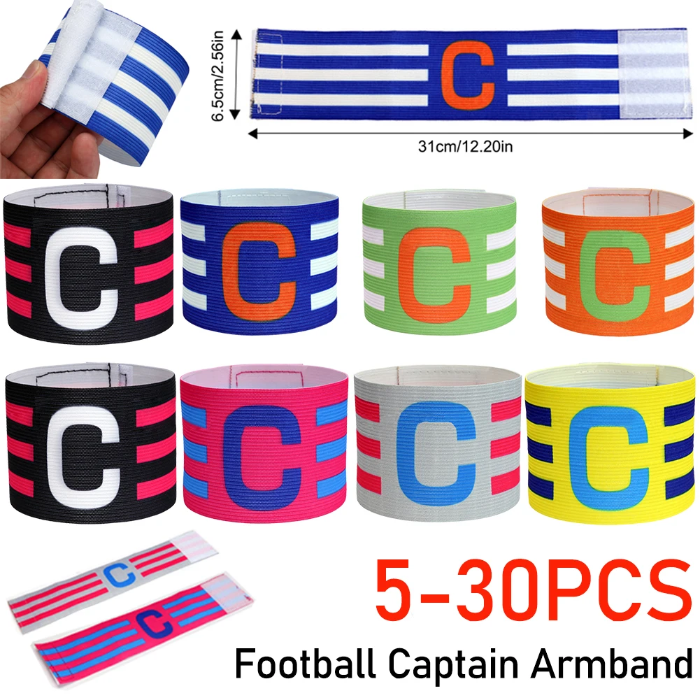 

5-30 шт., футбольная капитанская повязка для детей и взрослых, футбольная повязка на руку, унисекс, эластичная футбольная повязка капитана, регулируемая для командных тренировок