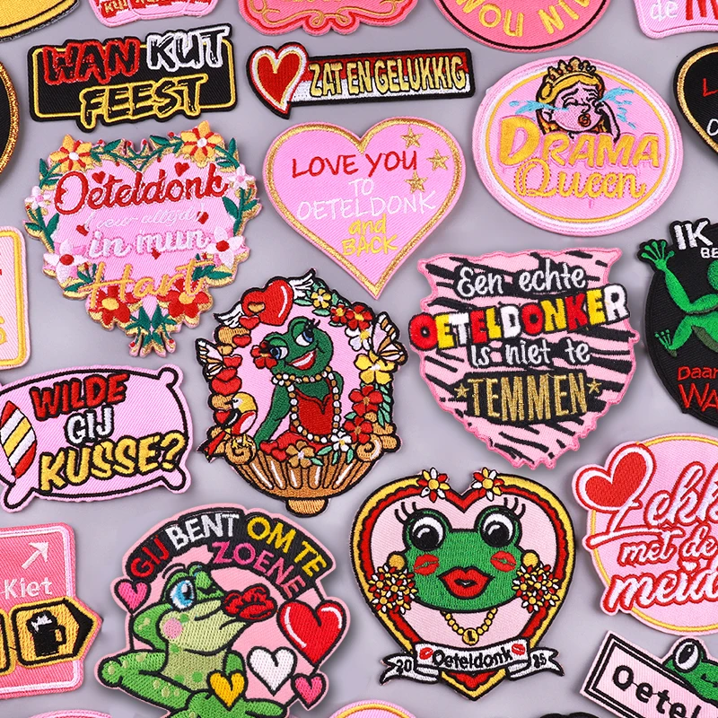 NIEUWE DIY Patch Nederland Oeteldonk Embleem Geborduurde Patches Ijzer Op Patches Voor Kleding DIY Nederland Carnaval Patch Badge