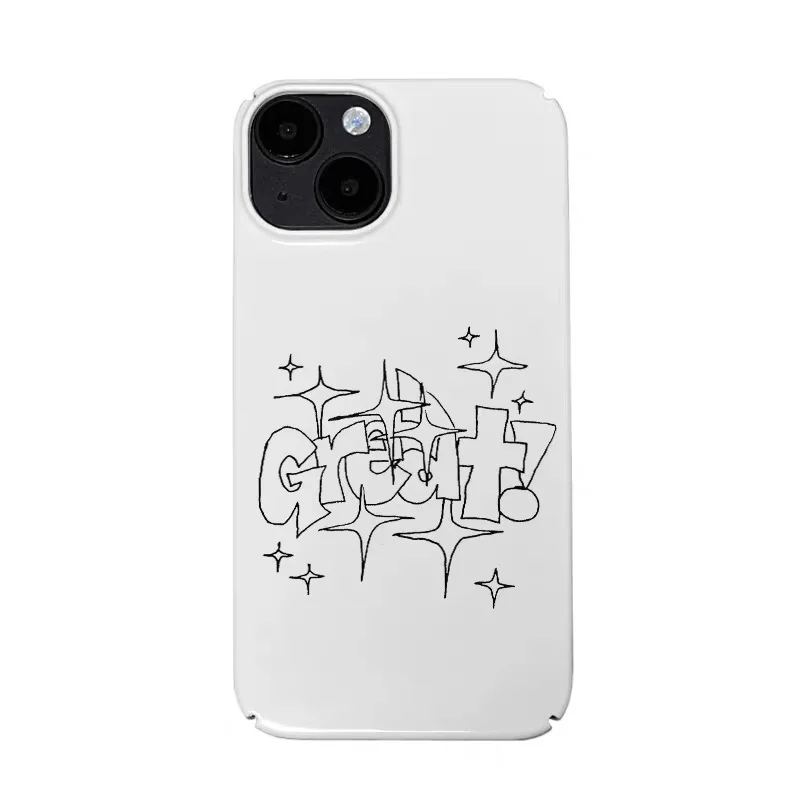 

The White Letter 'great' Phone Case for IPHONE 17 Air 16E 15 PROMAX 14 Plus 13 12 MINI 11 PRO 16Plus XR XS Acrylic Phone Cover