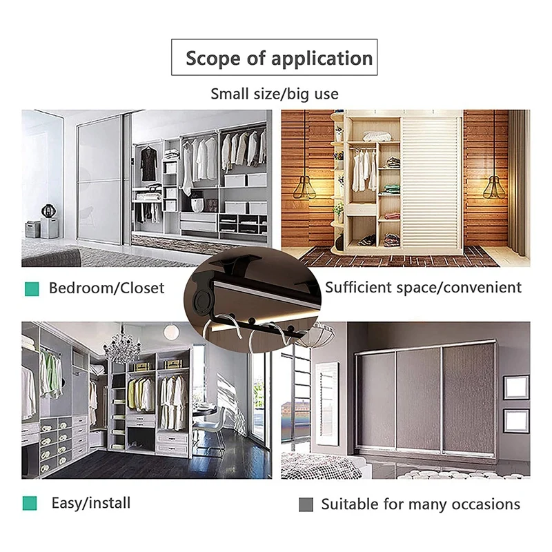 Extendable Clothes Rail Wardrobe Rail Extendable 30Cm For Pulling, Cupboard Ceiling Mounting