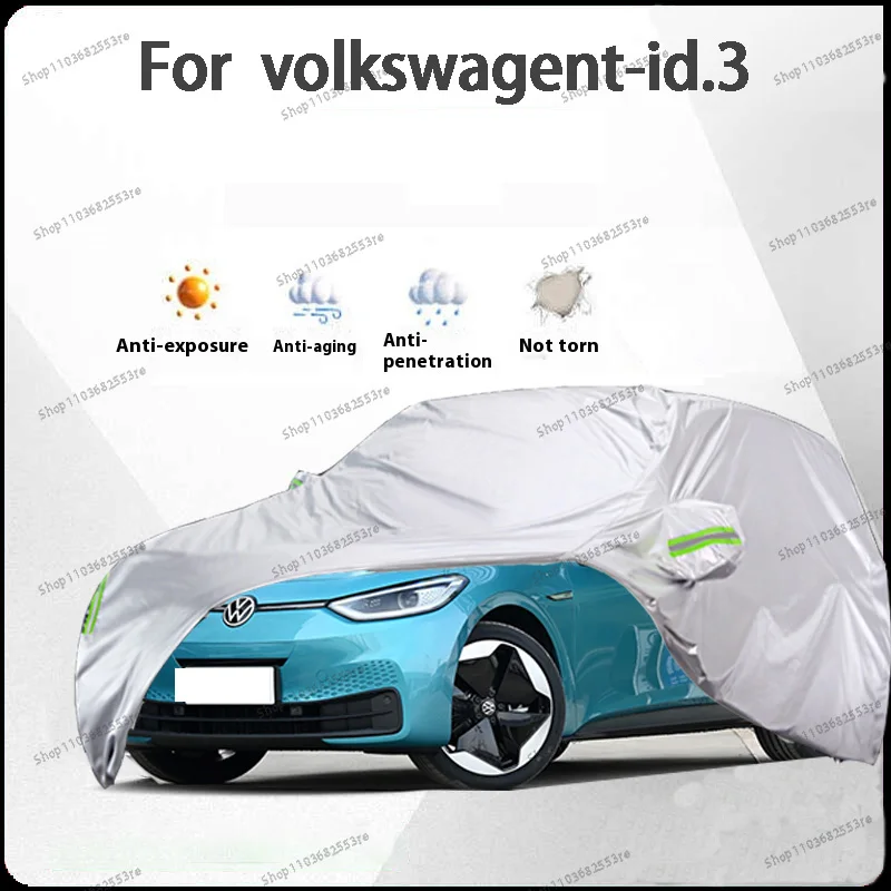 

For Volkswagent-Id.3 Fit Car Cover - Waterproof, Dustproof, Sunshade (UV), Snowproof | Silve Full Cover with All-Day Protection
