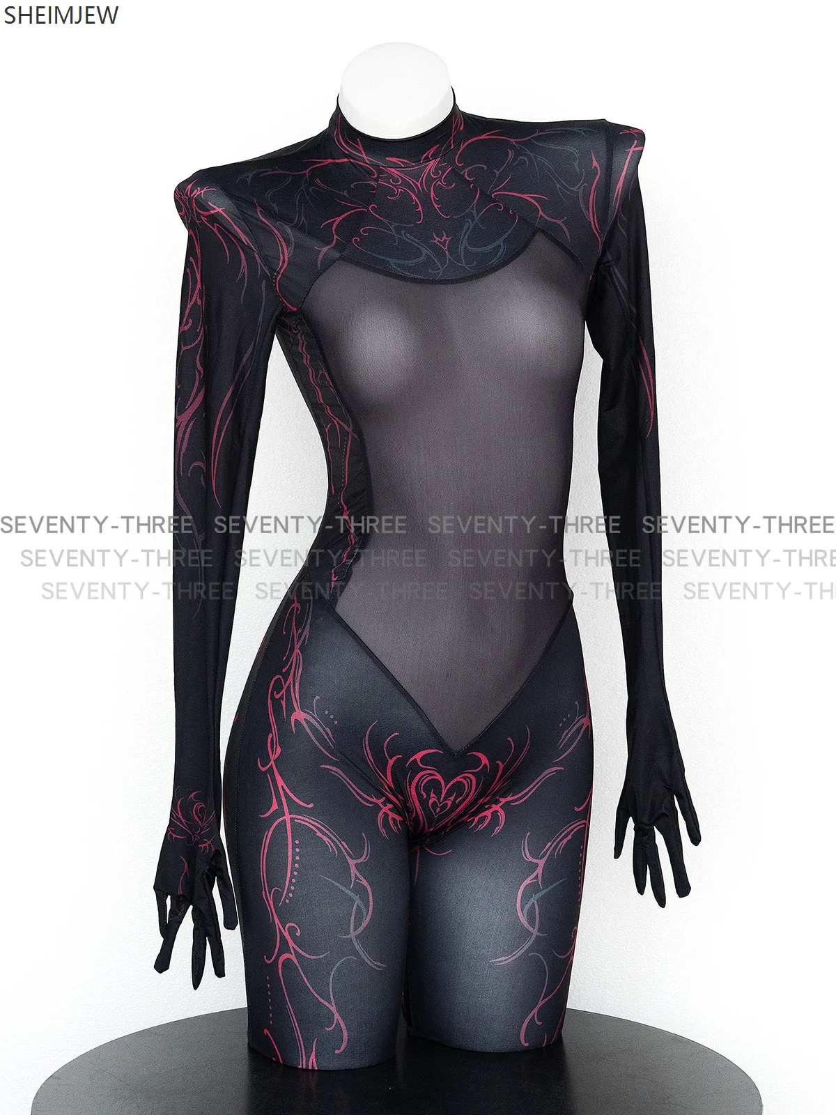 Women's Sexy Oily Splicing Gradient Succubus Tights Full Body Little Devil Adult Role Play Gothic Temptation Uniform Costume - Image 5