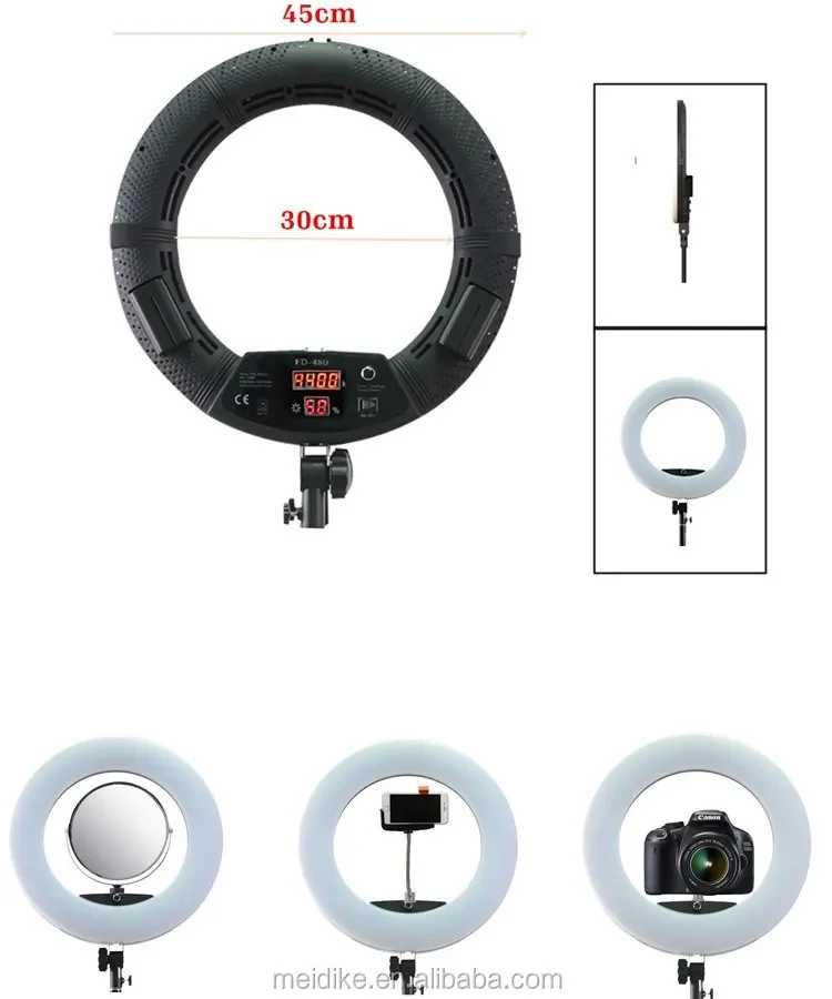 【2026】CHKJ FD-480II مصباح حلقي إضاءة التصوير الفوتوغرافي 96 واط 480 قطعة LED مصباح مصمم على شكل حلقة 3200-9900 كيلو لإعداد استوديو فيلم الوسائط على YouTube M #1