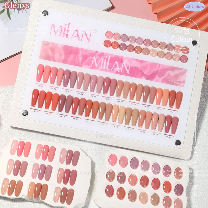 

Набор гель-лаков Glenys 22 цвета, оттенки нюд, популярные однотонные цвета, гель для иммерсионного маникюра, карта цветов, для салонов красоты, 15 мл