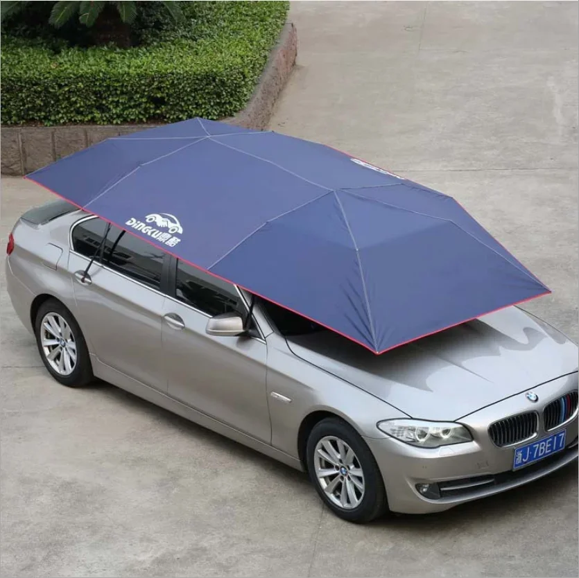 Hot Selling  Half Automatic Portable Remote Electronic Smart Easy Control Car Cover  Smart Automatic  Car Umbrella Sunshade