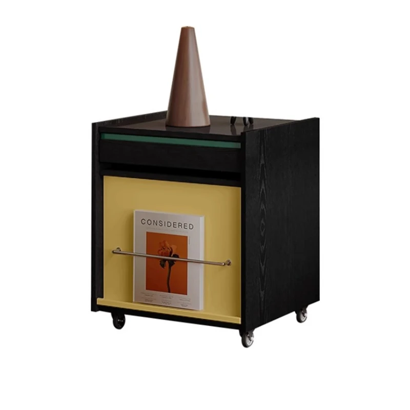 

Medieval style solid wood bedside table, several multi-functional movable design by the bedroom, home use
