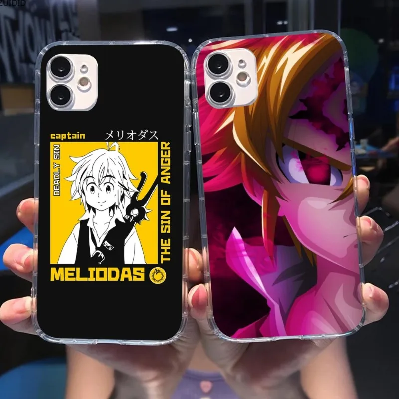 Anime Meliodas Elizabeth Phone Case for iPhone 15 14 13 12 11 XS X 8 7 6 Plus Mini Pro Max SE 2022 Clear Phone Cover Funda