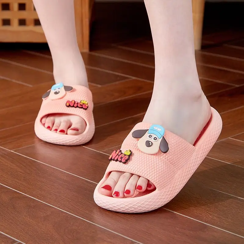 New Type of Slippers for Women in Summer Wearing Thick Sole Increased Anti slip Cute Cartoon Indoor Bathroom Shower Girl Slipper