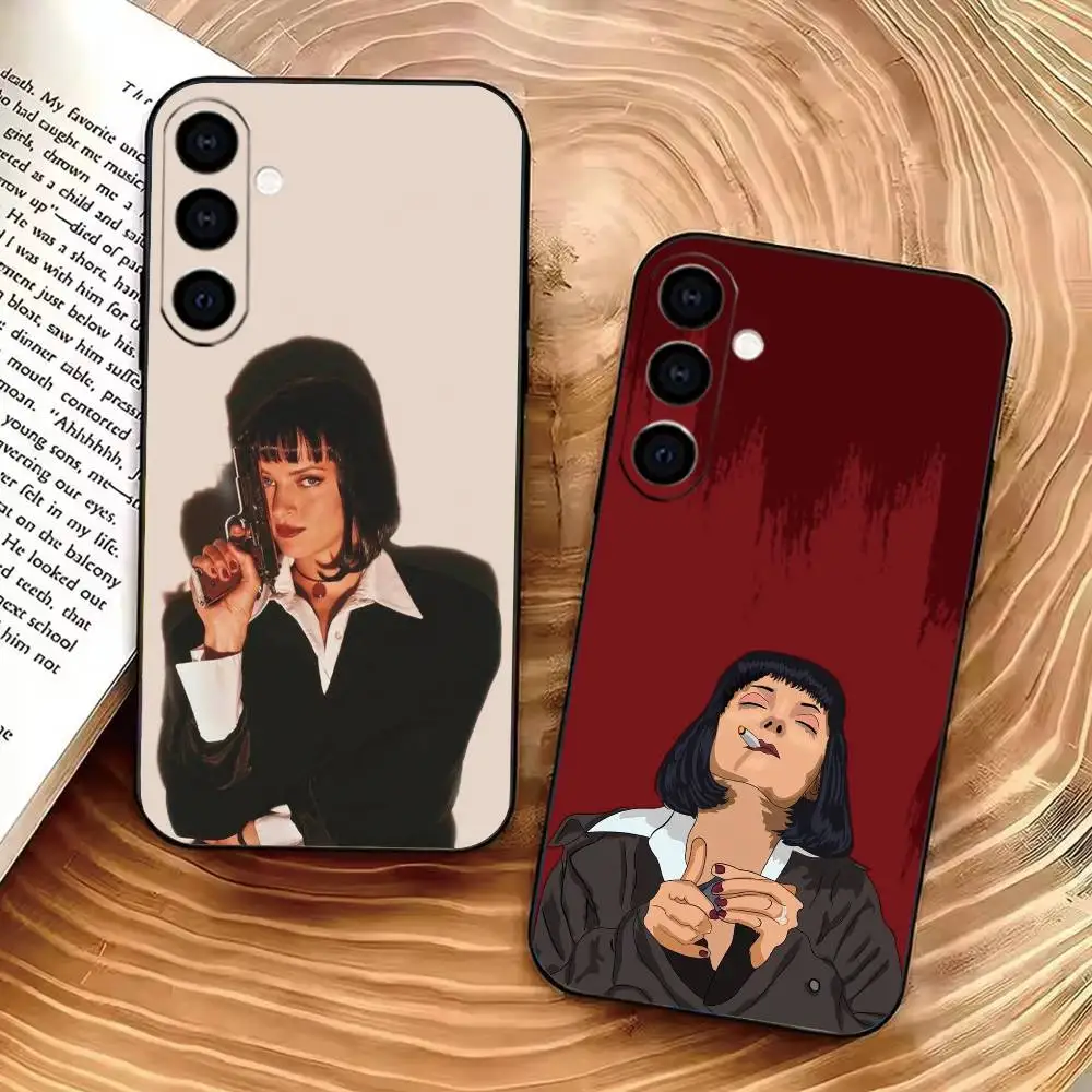 Fiction Independent film P-Pulp Phone Case For Samsung Galaxy A73,A72,A71,A70,A53,A52,A51,Soft Silicone Black Cover