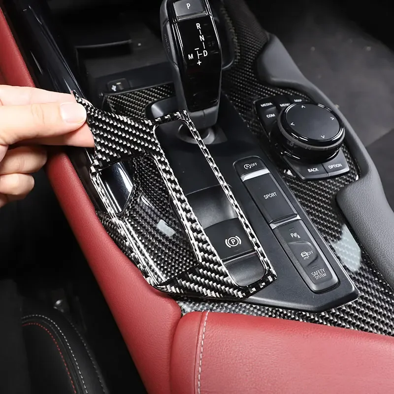 

LHD RHD Carbon Fiber Car Center Console Gear Panel Frame Sticker Trim For Toyota Supra GR A90 MK5 2019-2025 Interior Accessories