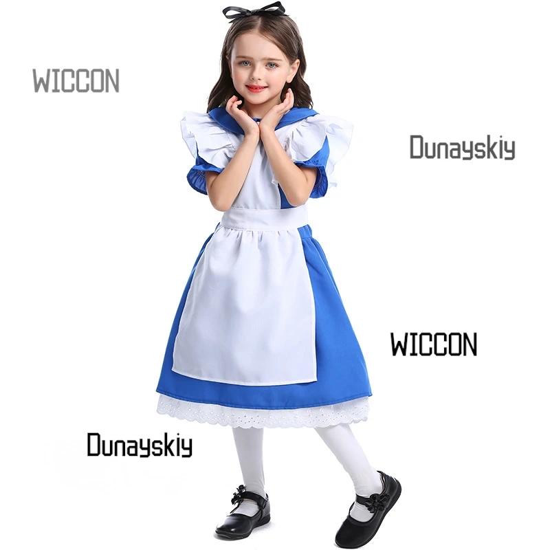 Tiefblaues süßes Dienstmädchenkostüm Lolita Halloween Weihnachten Oktoberfest Prinzessinnenkleid Performance Kostüm Cosplay Party