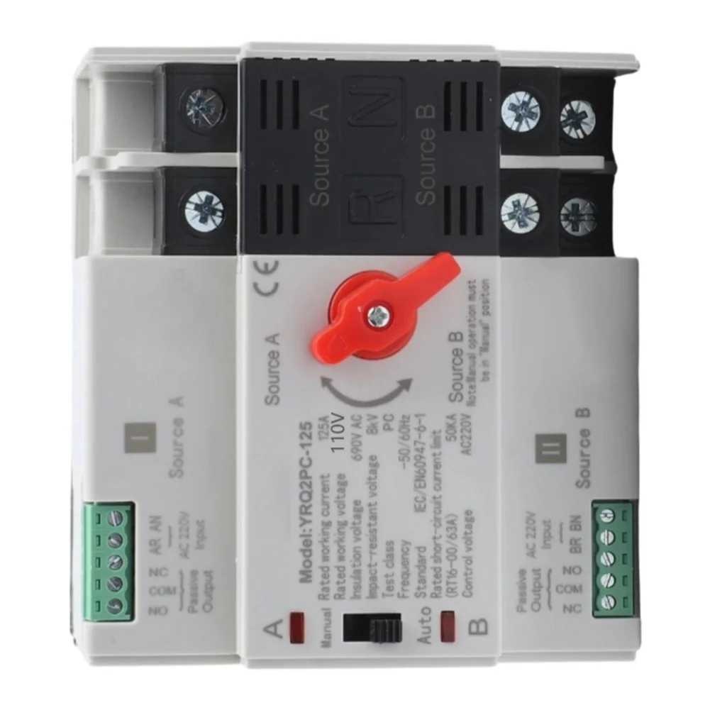 125A AC110V Auto/Manual Transfer Switch for ATS Use with 690V Insulation Voltage and 50/60Hz Frequency Support
