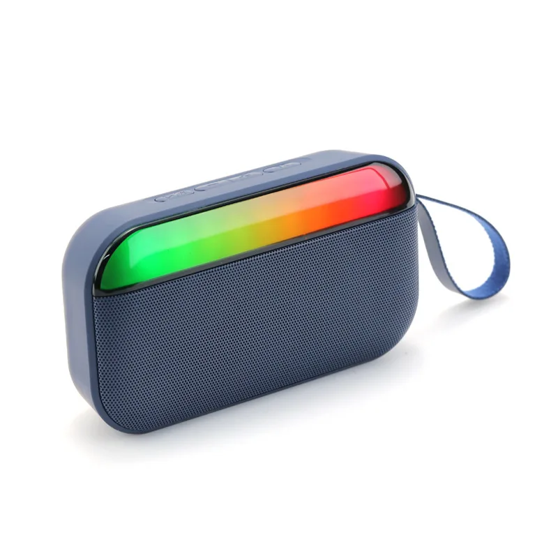 Mini Portable Wallet-Shape Wireless Subwoofer Colorful Ambience LED Bluetooth 5.0 Speakers With FM Phone Answering TF Card