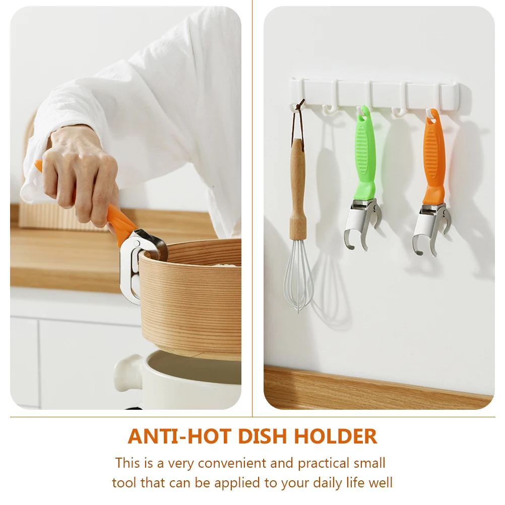 

2pcs Anti-Hot Dish Clamps Hot Plate Tongs Tray Bowl Gripper Food Tongs Kitchen Tool Stainless Steel Anti-Scalding Clamp Pan Bowl