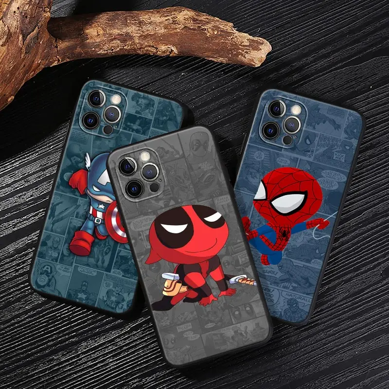 

Cartoon Marvel Case For iPhone 17 16 15 14 13 12 11 Pro Max Plus Deadpool Back Cover For iPhone 17 Pro 17E Air 16e Protect Funda