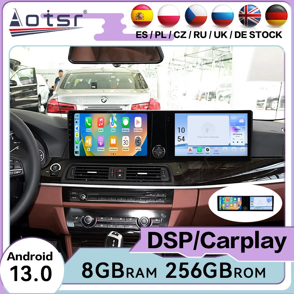 Multi-system Switching Multimedia Receiver Android 13 Auto For BMW 5 Series 2010~2017 GPS Navigation Stereo Car Radio Head Unit