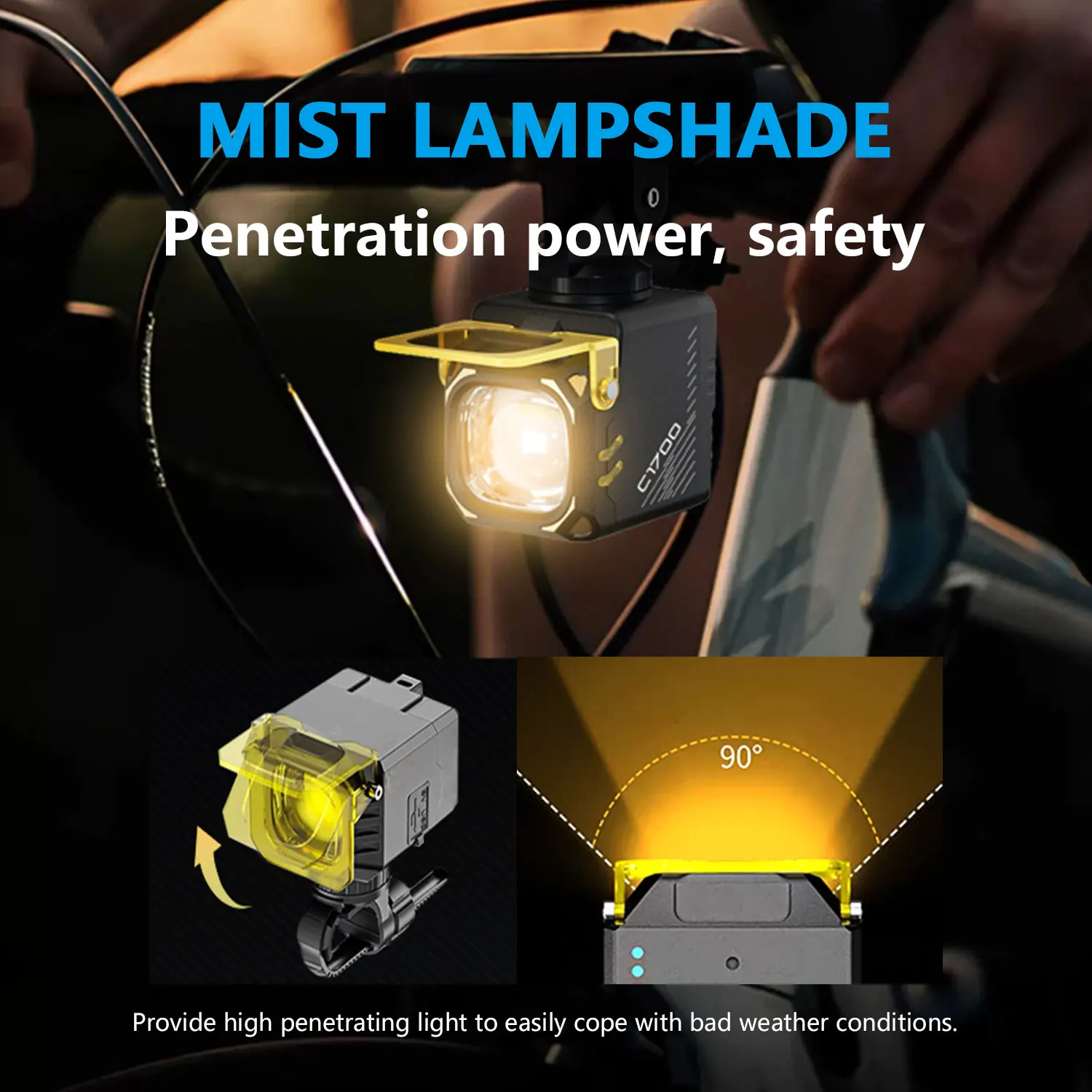 C1700 1700 Lumens Bicycle Light - W/Wireless Remote Control,High